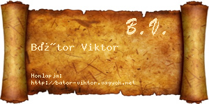 Bátor Viktor névjegykártya